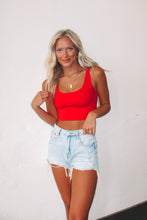 Load image into Gallery viewer, Crimson Cropped Tank - Red
