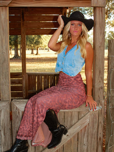 Feline Fine Leopard Maxi Skirt