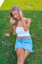 Load image into Gallery viewer, Adeline Crochet Knit Tube Top - White
