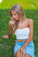 Load image into Gallery viewer, Adeline Crochet Knit Tube Top - White
