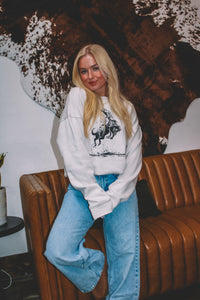 Cowboy Pullover Sweatshirt - Cream