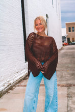 Load image into Gallery viewer, Autumn Oversized Crotchet Coverup Top - Brown
