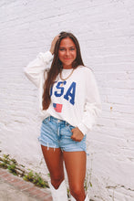 Load image into Gallery viewer, USA Flag Sweatshirt - White

