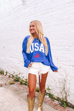 Load image into Gallery viewer, USA Flag Sweatshirt - Royal Blue
