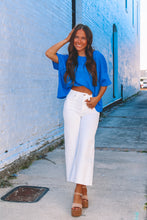 Load image into Gallery viewer, Relaxed Waffle Knit Tee - Ocean Blue
