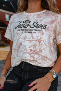 1-800 Jesus Saves Camo Tee