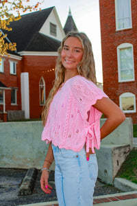 Haven Crochet Sweater Vest - Pink