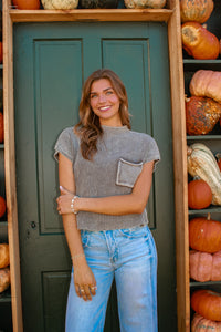 Maple Short Sleeve Sweater - Mocha