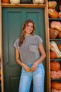 Maple Short Sleeve Sweater - Mocha