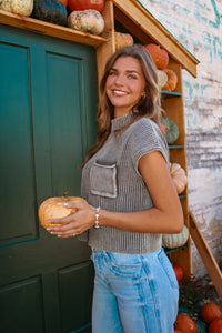 Maple Short Sleeve Sweater - Mocha