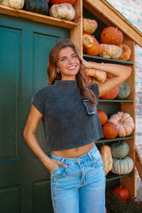 Brew Short Sleeve Sweater - Black