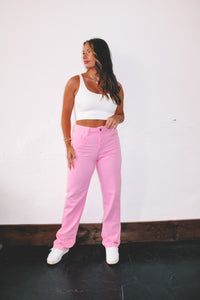 Icon High Rise Jeans - Pink