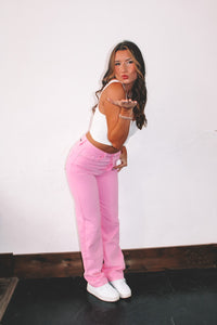 Icon High Rise Jeans - Pink