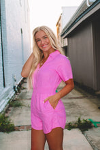 Load image into Gallery viewer, Pink Party Zip Up Romper
