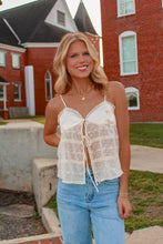 Load image into Gallery viewer, Most Loved Tie Sheer Satin Top - Cream
