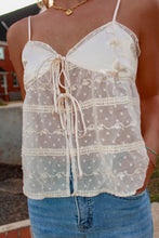 Load image into Gallery viewer, Most Loved Tie Sheer Satin Top - Cream
