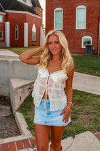 Load image into Gallery viewer, Most Loved Tie Sheer Satin Top - Cream
