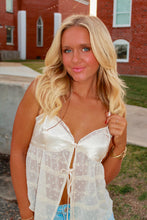 Load image into Gallery viewer, Most Loved Tie Sheer Satin Top - Cream
