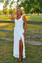 Load image into Gallery viewer, Matrimony Lace Ruffle Maxi Dress - White
