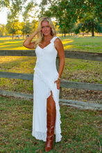 Load image into Gallery viewer, Matrimony Lace Ruffle Maxi Dress - White
