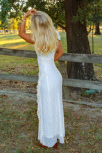 Load image into Gallery viewer, Matrimony Lace Ruffle Maxi Dress - White
