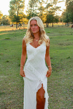 Load image into Gallery viewer, Matrimony Lace Ruffle Maxi Dress - White
