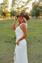 Load image into Gallery viewer, Matrimony Lace Ruffle Maxi Dress - White
