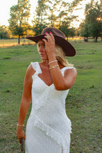 Load image into Gallery viewer, Matrimony Lace Ruffle Maxi Dress - White
