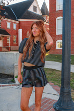 Load image into Gallery viewer, Livingston Stripe Shorts Set - Black
