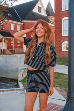 Load image into Gallery viewer, Livingston Stripe Shorts Set - Black

