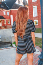 Load image into Gallery viewer, Livingston Stripe Shorts Set - Black
