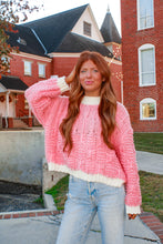 Load image into Gallery viewer, Festive Woven Knit Sweater - Pink
