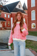 Load image into Gallery viewer, Festive Woven Knit Sweater - Pink
