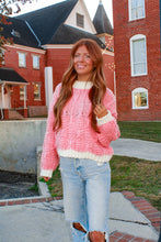Load image into Gallery viewer, Festive Woven Knit Sweater - Pink
