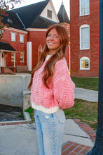 Load image into Gallery viewer, Festive Woven Knit Sweater - Pink
