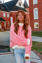 Load image into Gallery viewer, Festive Woven Knit Sweater - Pink
