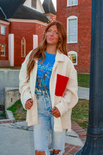Load image into Gallery viewer, Running Errands Oversized Fuzzy Jacket - Cream/Red
