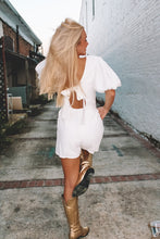 Load image into Gallery viewer, Tailgate Puff Sleeve Tie Back Romper
