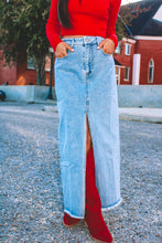 Load image into Gallery viewer, Dillon Middle Slit Denim Maxi Skirt
