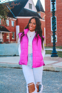 Kennedy Puffer Vest - Fuchsia