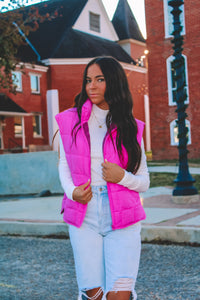 Kennedy Puffer Vest - Fuchsia