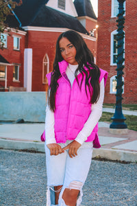 Kennedy Puffer Vest - Fuchsia