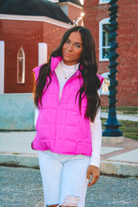 Kennedy Puffer Vest - Fuchsia