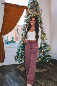 Aspen High Waist Sweatpants - Dark Mauve