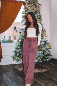 Aspen High Waist Sweatpants - Dark Mauve