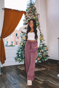 Aspen High Waist Sweatpants - Dark Mauve