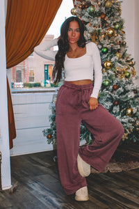 Aspen High Waist Sweatpants - Dark Mauve