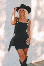 Load image into Gallery viewer, Bronco Denim Buckle Dress - Black
