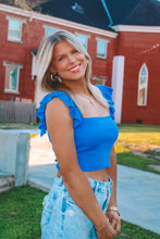 Load image into Gallery viewer, All Frills Cropped Tank - Blue
