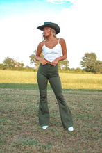 Load image into Gallery viewer, Evergreen Flare Bell Bottoms - Olive
